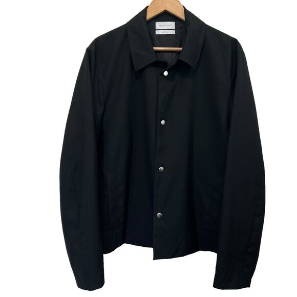 John Elliot Wool Coach's Jacket Black Size 3/L - Picture 4 of 14